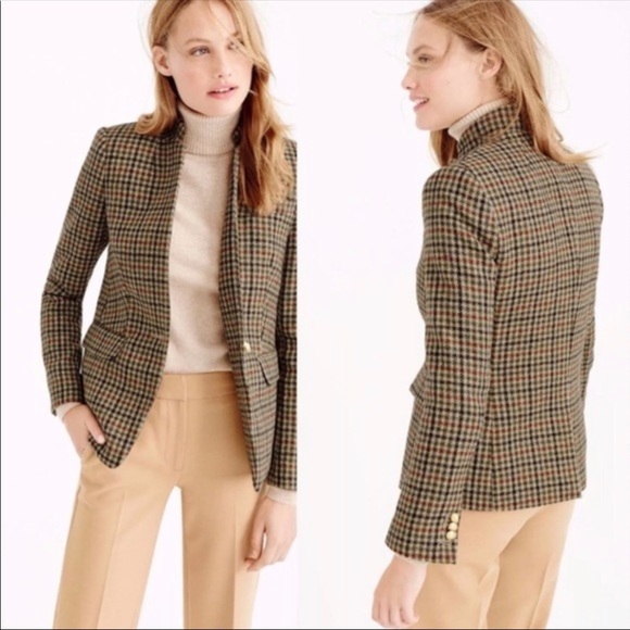 NEW J.Crew Regent Houndstooth Wool Blazer Jacket Sz 6